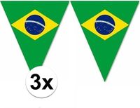 Merkloos / Sans marque Espa Nv Brazilie vlaggenlijn - 3x - 500 cm - plastic