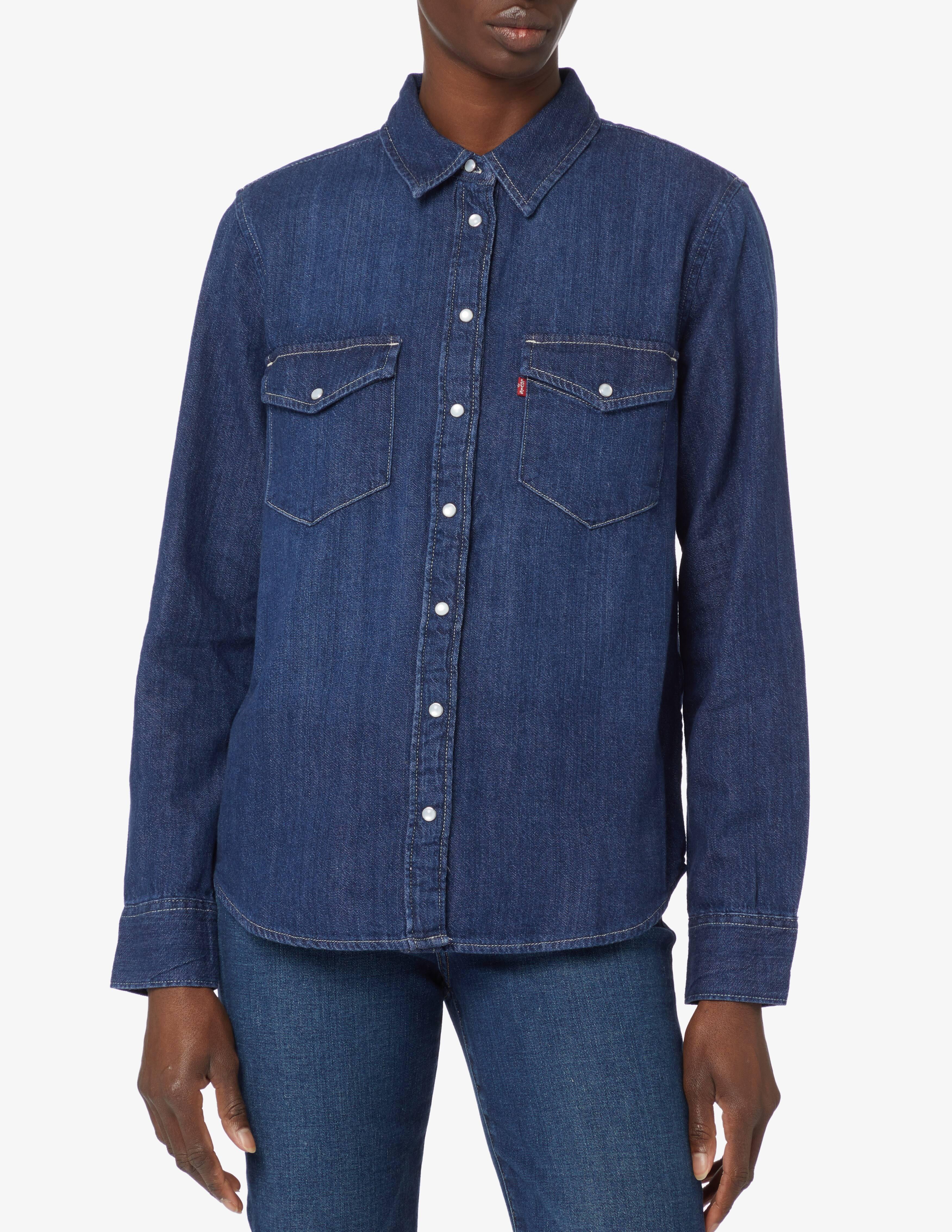 Levi's Essential Western Shirt - Blauw - Dames, Maat: L