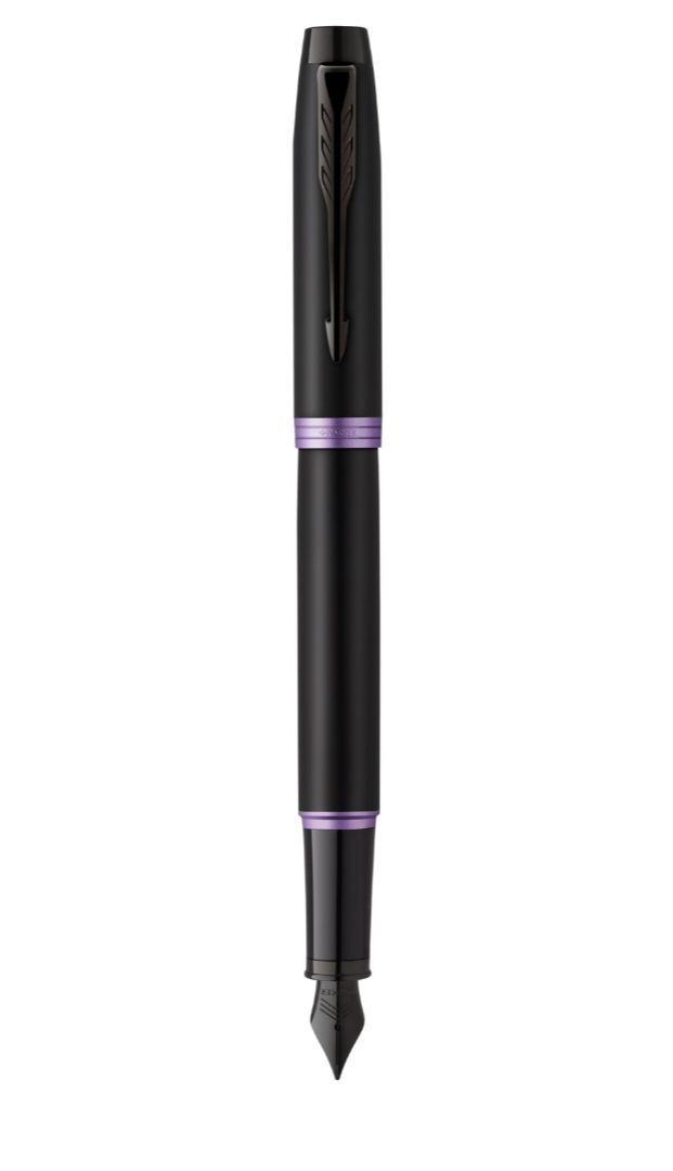 Parker IM Vibrant Rings vulpen - Zwart/Paars - Medium punt