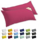 Lavea® Zijslaapkussenslopen 40x145 cm Set van 2 – Kussenhoezen van 100% Zachte en Ademende Jersey Katoen met YKK Ritssluiting – Koraal