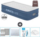 Bestway Alwayszair luchtbed - 1-Persoons - 97 x 191 x 46 cm - Blauw - Inclusief pomp - Hoeslaken - Kussen - Kussenbeschermer en Reparatieset