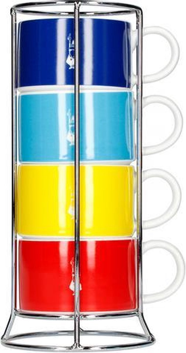 Bialetti Impilabili Di Colori cappuccino / koffie kopjes in rek 4 stuks