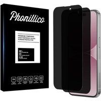 Phonillico® Gehard glas voor iPhone 15 / iPhone 15 PRO [Pack 2] Zwarte film Anti Spy Glass Schermbescherming