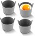 Wan GmbH Airfryer Ramekins - Moule à œuf en silicone - Préparation du petit-déjeuner - Avec poignées - 7,5 x 5,5 cm - Gris