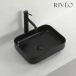 Riveo – Vasque à poser rectangulaire noir mat 50 × 40 cm – Avec bonde noire mate incluse