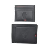 Milan 143441 Set portemonnee en creditcardhouder van 100% leer, Zwart, Standard, Hedendaags