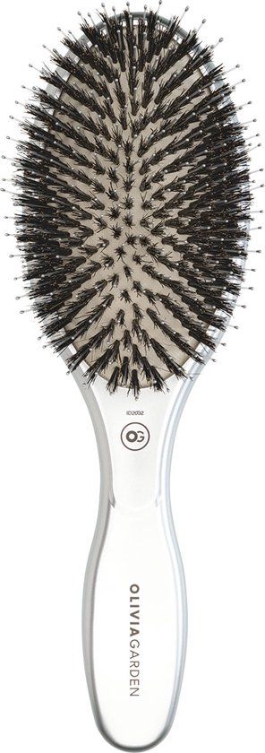Olivia Garden Expert Care Oval Borstel Boar and Nylon Bristle Silver