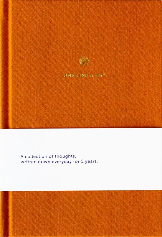 A-Journal One Line A Day Dagboek - Orange Linen - Meerjarendagboek
