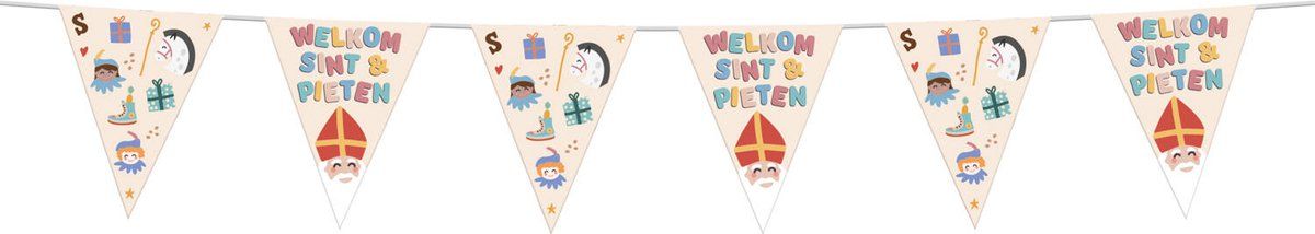 Folat 65708 vlaggetjesslinger 'Welkom Sint en Pieten' - 6 meter