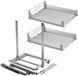 Sotech DISPENSA junior III apothekerslade zilvergrijs voor kastbreedte 400 mm met ARENA glazen frame planken