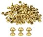 Bol 60 boutons en cuivre, 6x8 mm, laiton, pour cuir, couleur or
