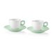 Guzzini - EVERYDAY Set van 2 koffiekopjes met schotel - Mauve groen - 081700243