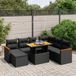 Maison Exclusive - Ensemble de meubles de jardin 8 pièces avec canapé et coussins, noir, en polyrotin