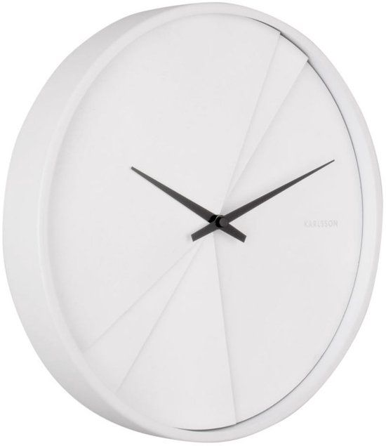 Karlsson Layered Lines Wandklok - Wit - 8714302708923