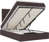 vidaXL Ottoman Bed with Mattress 120x200cm Fabric Dark Brown