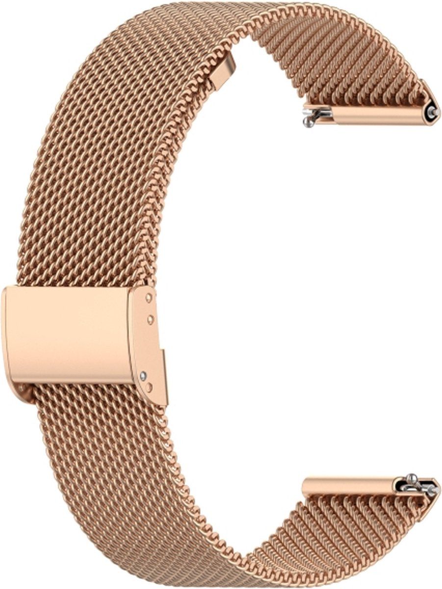 Intercella Milanees bandje - rosegoud - geschikt voor Samsung Galaxy Watch 4/Watch 4 Classic/Watch 3 41 mm/Active/Active 2/Watch 42 mm