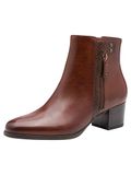 Tamaris Core Dames Enkellaarzen Cognac Leer