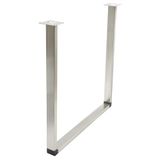 Wagner meubelpoot / tafelpoot / meubelvoet design U-frame - Ø 50 x 720 x 700 mm, binnendraad Ø 10 mm, incl. twee schroefplaat 90 x 90 mm, industrieel staal roestvrijstalen look - 12501201