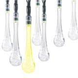 PRENDELUZ Lichtsnoer, laagspanningslichtsnoer, 5 m, regendruppels, verlichting in warm wit, ideaal voor binnen- en buitendecoratie