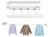 Omgoods - Ligne à linge rétractable - Fixation murale - 4 cordes - Plastique - Design moderne - Capacité de charge : 8 kg - Sèche-linge