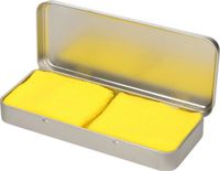 Merkloos / Sans marque Myrtle Beach 2x stuks neon gele sport zweetbandjes in metalen opslag/bewaar doosje