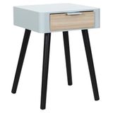 HOME DECO FACTORY, HD7465 Nachtkastje met 1 lade van hout, tweekleurig, modern en praktisch design, ideaal voor slaapkamer, afmetingen 35 x 40 x 48 cm, kleur grijs en ruw hout