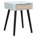 HOME DECO FACTORY, HD7465 Nachtkastje met 1 lade van hout, tweekleurig, modern en praktisch design, ideaal voor slaapkamer, afmetingen 35 x 40 x 48 cm, kleur grijs en ruw hout