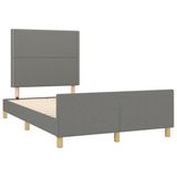 VidaXL Cadre de lit sans matelas, gris foncé, 120x190 cm, avec revêtement en tissu