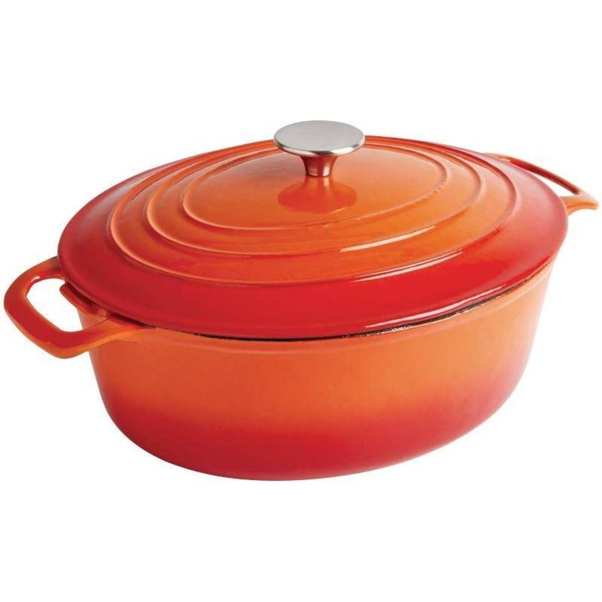 Vogue Ovale Gietijzeren Braadpan Oranje 6ltr
