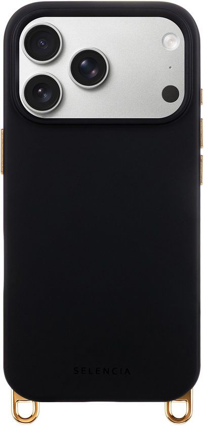 Selencia Rivièra MagSafe Backcover met afneembare haakjes voor de Apple iPhone 17 Pro Max - Velvet Black