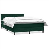 vidaXL Boxspringbed met matras, fluweel, donkergroen, 160x220 cm