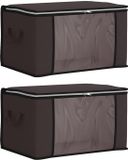 vidaXL Opbergdoos met transparante zijraam 2 st nonwoven stof 37,5 l
