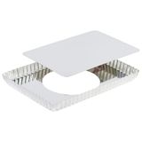 Gobel 125810 taartvorm, geribbeld, rechthoekig, bodem van ijzer, 29 x 20,5 cm, wit