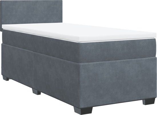 vidaXL Boxspring met matras fluweel donkergrijs 80x200 cm