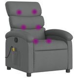 VidaXL Massagestoel Donkergrijs Stof/Weefsel