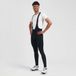 Rogelli Essential II Hommes Pantalon de cyclisme long - Coussinets - Bretelles - Noir