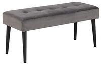 AC Design Furniture Gloria Bank, L: 95 x B: 38 x H: 45 cm, donkergrijs/zwart, fluweel/metaal, 1 st