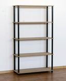 Buisrek DEDAL-5N Buisrek plank kantoorplank kelderrek steekrek boekenkast zwart 5 planken
