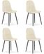 Leobert Chaise - Padva - Lichtbeige veloursstof / Zwarte poten - 44,5 x 53 x 87 cm - Set van 4