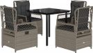 vidaXL 5-delige tuinset met kussens, lichtgrijs, polyrotan