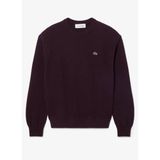 Lacoste gebreide trui met logo en wol - donkerrood
