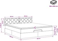 vidaXL Lit plateforme avec matelas Crème 160 x 200 cm Tissu