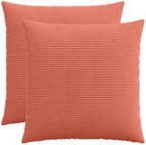 vidaXL - Kussensloop - 2 pcs - HEERLEN - Rood - Oranje - 65 x 65 cm - corduroy