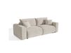 Canapé convertible avec coffre 4 places en tissu bouclette beige