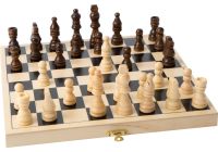 Jeu d'échecs Bois Cassette pliable 32 pièces d'échecs en bois