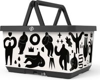 OEM Equivera Fietsbak - Fietsmand - Fietskrat - Kunststof - 40x20x35 cm - 33.5 L - Blijde mensen