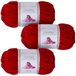 Utopia Crafts Knuffel Super Chunky Chenille Zacht Garen voor Breien en Haken, 3X 100g (kers)