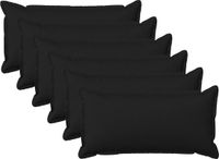 vidaXL Kussensloop - 6 stuks - Zwart - 40 x 80 cm - Katoensatijn