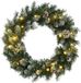 vidaXL Couronne de Noël avec LED, 60 cm, PVC, vert