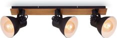 B.K.Licht Briloner Leuchten TEMPA - Plafondlamp - 3-vlam - zwart/hout